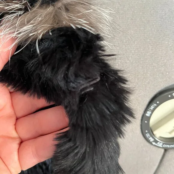 VTG Preston & York Black and Tan Rabbit and Fox Fur Shrug Wrap - Picture 7 of 9